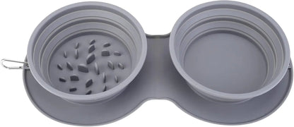 Silicone Slow Feeder Dog Bowl - Non-Toxic, Spill-Proof, and Non-Skid Design for Healthy Eating for Dogs, Puppies, and Cats