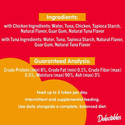 Squeeze up Lickable Cat Treats, Chicken & Tuna Variety Pack, 10 Count