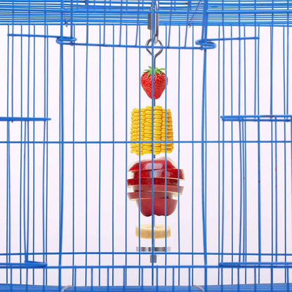 Stainless Steel Bird Food Holder and Foraging Toy for Parrots - Small Size Fruit and Vegetable Skewer