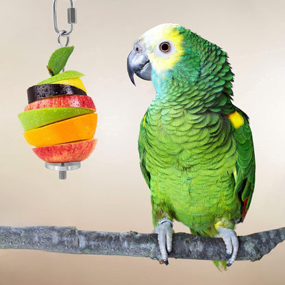 Stainless Steel Bird Food Holder and Foraging Toy, Parrot Fruit and Vegetable Skewer, 4.7 Inch