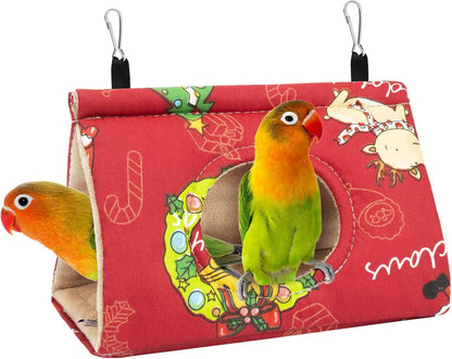 Velvet Hanging Hammock Bed for Birds - Plush Fluffy Hideaway for African Grey, Cockatoo, and Small Amazon Parrots