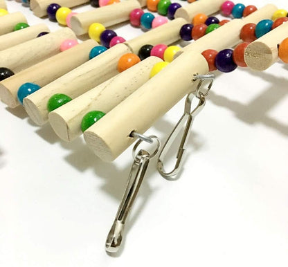 Wooden Hammock and Climbing Toy Set for Small Animals - 3 Piece Chew Toy Collection for Hamsters, Guinea Pigs, Chinchillas, Mice, and Parrots