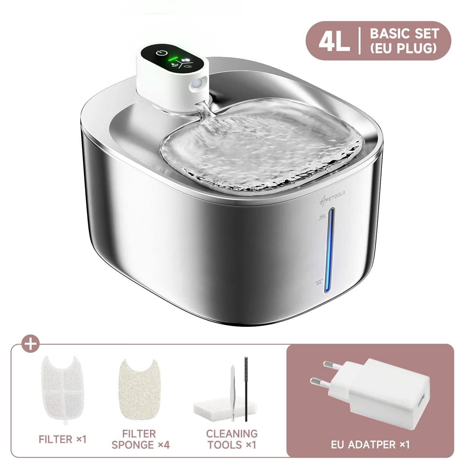 Elevate Your Pet's Hydration with the 4L Automatic Wireless Cat and Dog Water Fountain - Smart Sensor Technology for Ultimate Convenience