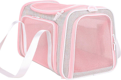 Soft and Stylish Travel Carrier for Medium Cats and Puppies, Fantasy Pink, Size M