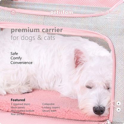Soft and Stylish Travel Carrier for Medium Cats and Puppies, Fantasy Pink, Size M