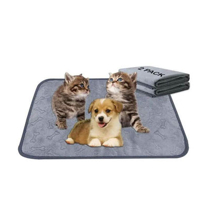 Qeils Super Absorbent Washable Pee Pads for Dogs 2 Pack Green Long Wool Mat Reusable Puppy Pads for Potty Training Outdoorfun Paws Unscented Eco-Friendly
