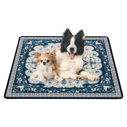 Qeils Super Absorbent Washable Pee Pads for Dogs 2 Pack Green Long Wool Mat Reusable Puppy Pads for Potty Training Outdoorfun Paws Unscented Eco-Friendly