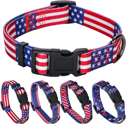 American Flag Dog Collar for Independence Day - Fourth of July Celebration - Small Size