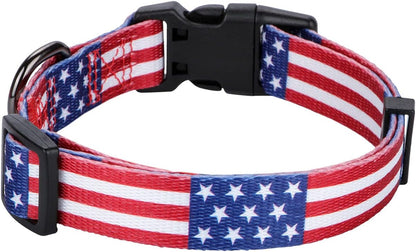 American Flag Dog Collar for Independence Day - Fourth of July Celebration - Small Size