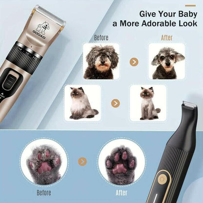 GOOAD 4-In-1 Dog Clippers with Nail Grinder, Summer Pet Grooming Made Easy - Low Noise & Cordless for Dogs, Cats, Rabbit,Pet Trimmer GOOAD Pet Trimmer