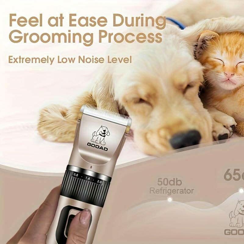 GOOAD 4-In-1 Dog Clippers with Nail Grinder, Summer Pet Grooming Made Easy - Low Noise & Cordless for Dogs, Cats, Rabbit,Pet Trimmer GOOAD Pet Trimmer