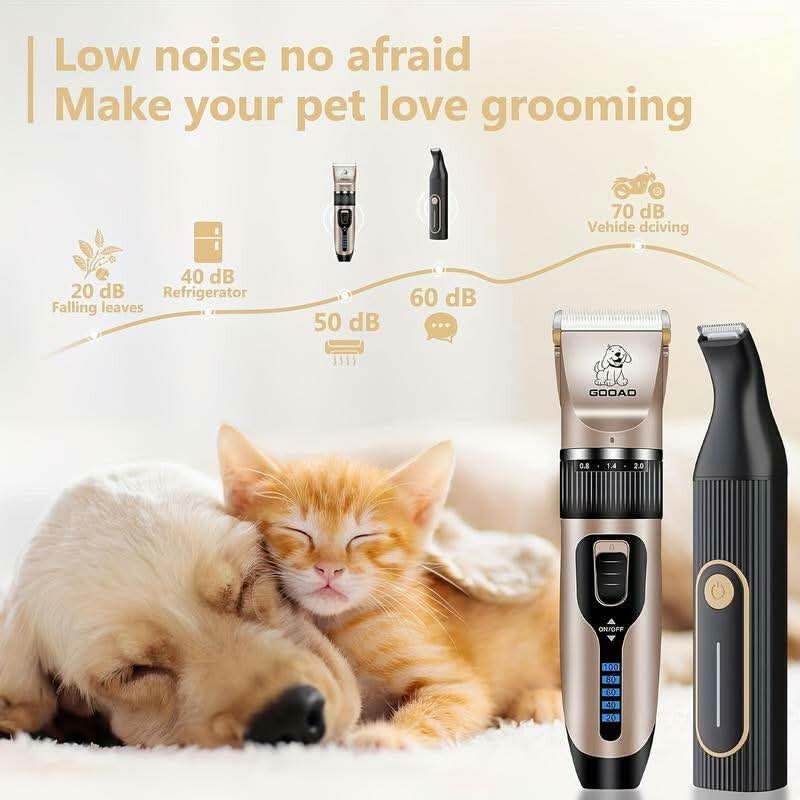 GOOAD 4-In-1 Dog Clippers with Nail Grinder, Summer Pet Grooming Made Easy - Low Noise & Cordless for Dogs, Cats, Rabbit,Pet Trimmer GOOAD Pet Trimmer