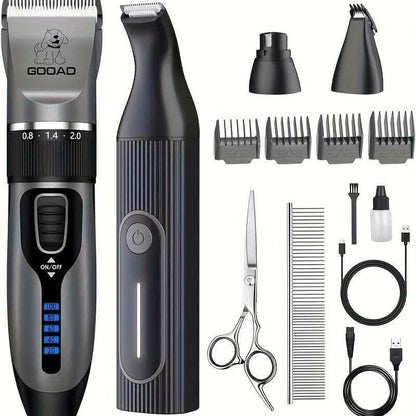 GOOAD 4-In-1 Dog Clippers with Nail Grinder, Summer Pet Grooming Made Easy - Low Noise & Cordless for Dogs, Cats, Rabbit,Pet Trimmer GOOAD Pet Trimmer