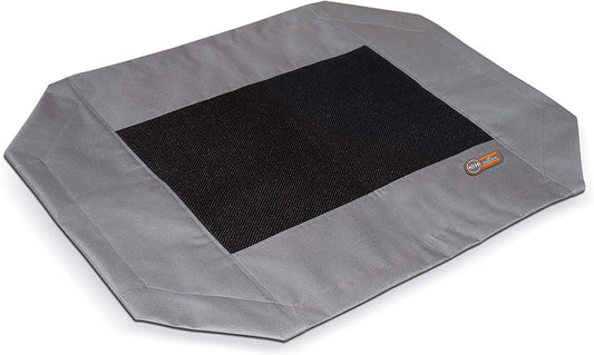 Medium Dog Cot Replacement Cover, Compatible with K&H Medium Pet Cots (Sold Separately), Indoor/Outdoor Use, Breathable Cooling Mesh Center, Machine Washable - 32 x 25 Inches, Gray