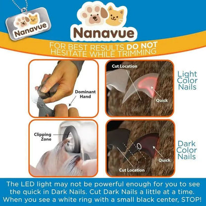 LED Light Pet Nail Clipper- Trimming Cats & Dogs Nails & Claws, 5X Magnification Trimmer, Scissor Safe, Vets Recommended Grooming Trimming Tool Pet