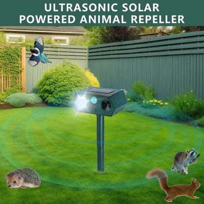 Solar-Powered Outdoor Animal Repeller and Mosquito Zapper with LED Flashlight - Electronic Pest Control for Yard, Lawn, and Farm
