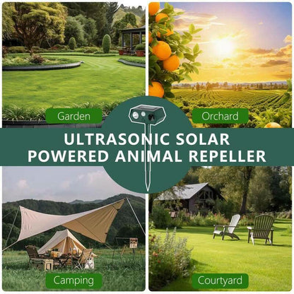 Solar-Powered Outdoor Animal Repeller and Mosquito Zapper with LED Flashlight - Electronic Pest Control for Yard, Lawn, and Farm