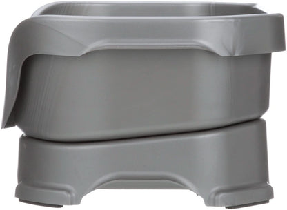 Deluxe Elevated Feeding Station for Small Dogs under 19 lbs - Mess-Proof and Spill-Proof Dog Bowl Set, Made in the USA, Grey