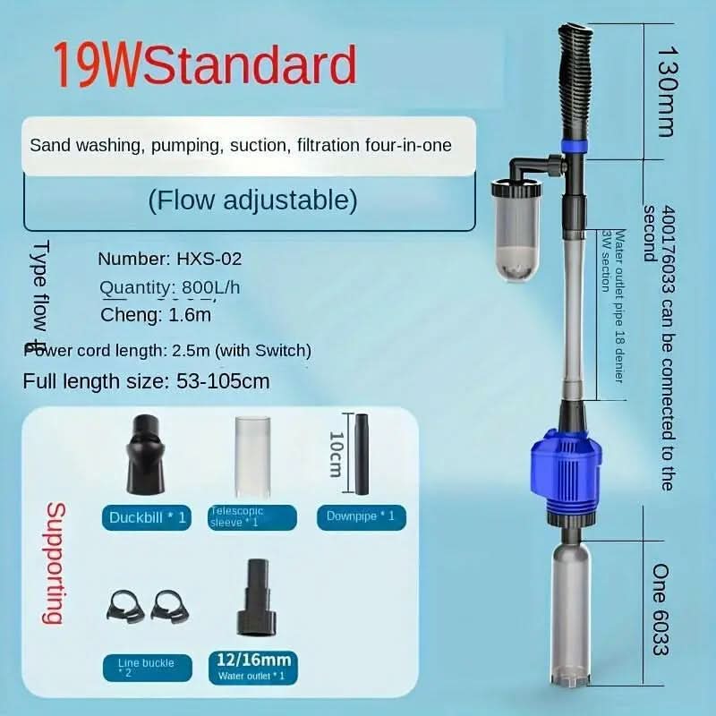 Water Change Sand Washerelectric Suction Deviceautomatic Pumpingsucking Fish Fecescleaning Aquarium Tools