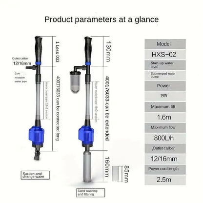 Water Change Sand Washerelectric Suction Deviceautomatic Pumpingsucking Fish Fecescleaning Aquarium Tools