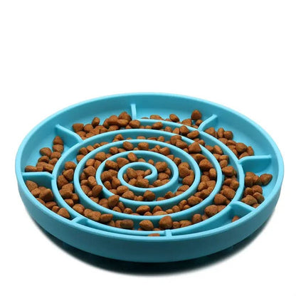 Slow Feed Anti-Slip Bowl for Cats and Puppies - Silicone Food Plate to Prevent Choking and Spills