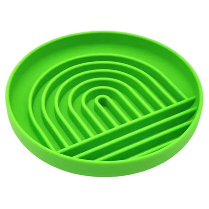 Slow Feed Anti-Slip Bowl for Cats and Puppies - Silicone Food Plate to Prevent Choking and Spills