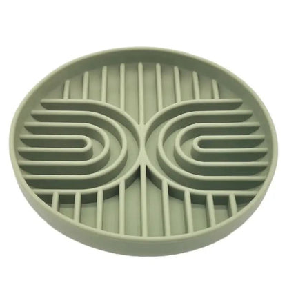 Slow Feed Anti-Slip Bowl for Cats and Puppies - Silicone Food Plate to Prevent Choking and Spills