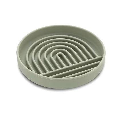 Slow Feed Anti-Slip Bowl for Cats and Puppies - Silicone Food Plate to Prevent Choking and Spills