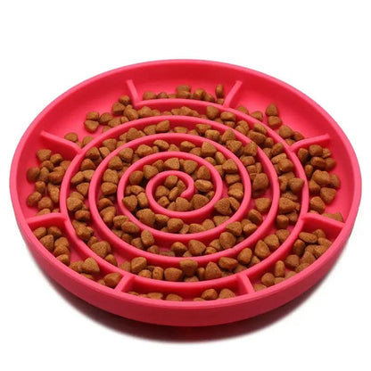 Slow Feed Anti-Slip Bowl for Cats and Puppies - Silicone Food Plate to Prevent Choking and Spills
