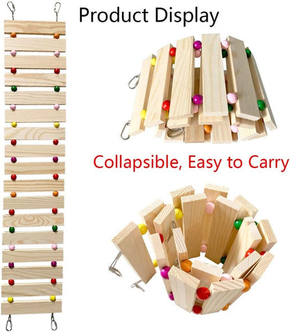 Natural Wood Chicken Coop Accessories - Ladder, Swing, and Perch for Hens, Roosters, and Chicks