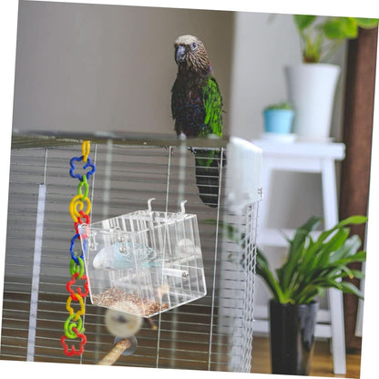 No-Mess Bird Feeder with Hooks - Premium Cage Accessories for Parrots, Parakeets, Canaries, Cockatiels, and Finches