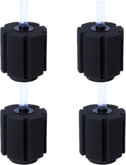 Aquarium Sponge Filter Set for Breeding Fry, Betta, and Shrimp - 4 Pieces (Suitable for Tanks up to 60 Gallons)
