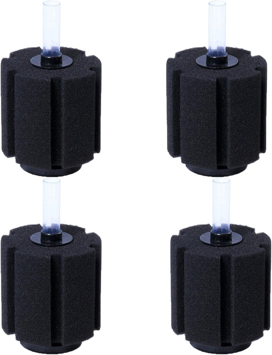 Aquarium Sponge Filter Set for Breeding Fry, Betta, and Shrimp - 4 Pieces (Suitable for Tanks up to 60 Gallons)