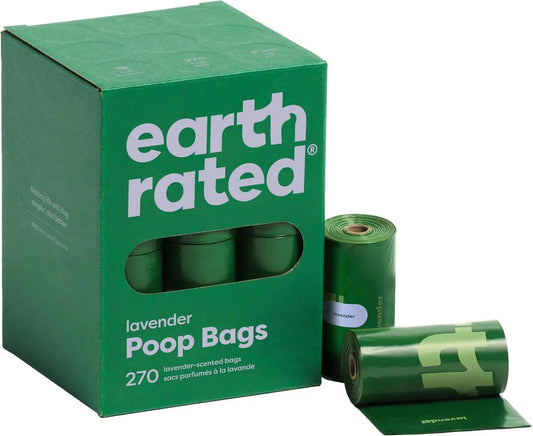 Dog Waste Bags - Leak-Proof, Extra Thick, Lavender Scented Refill Rolls, 270 Count