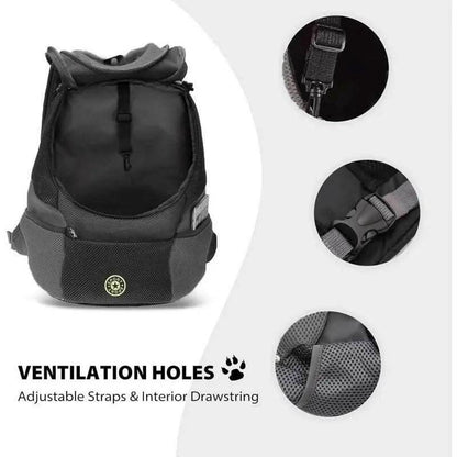 Pet Dog Carrier Backpack, Adjustable Breathable Dog Carrying Backpack with Safety Straps for Hiking, Dog & Cat Accessories for Hiking Camping Travel