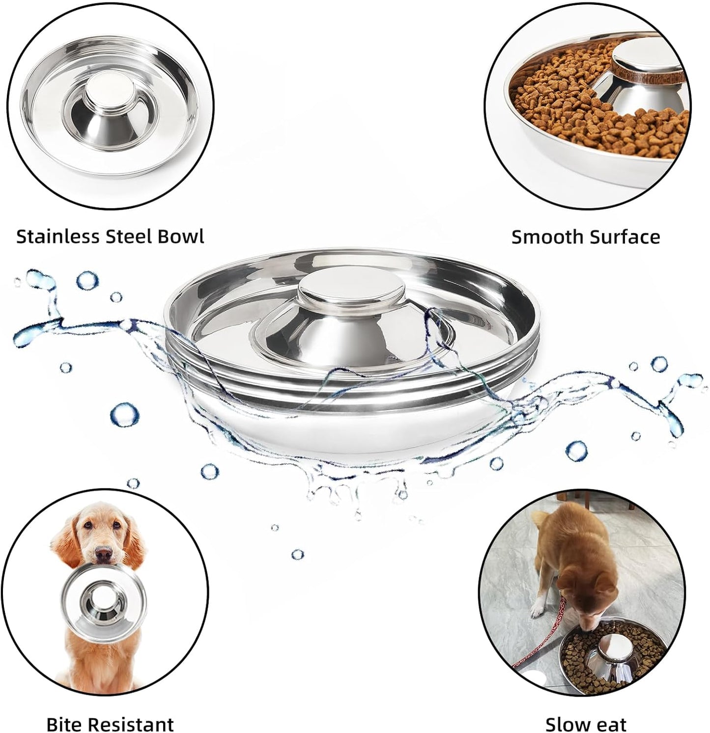 Stainless Steel Dog Bowls Set of 2 - Food and Water Feeders for Small, Medium, and Large Dogs