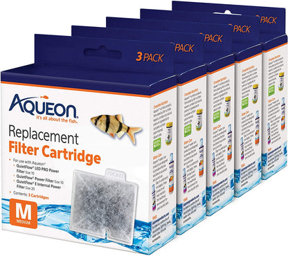 Medium Replacement Filter Cartridges for Aquariums - 15 Pack