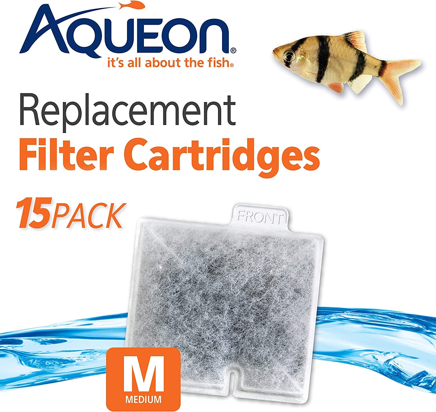 Medium Replacement Filter Cartridges for Aquariums - 15 Pack