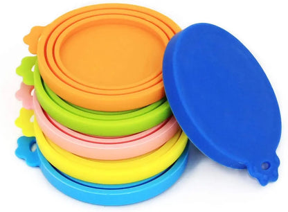Silicone Pet Food Can Covers - 6 Pack Universal Lids for Standard Size Cans