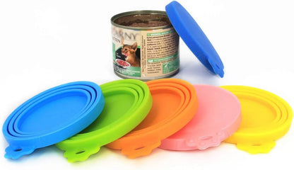 Silicone Pet Food Can Covers - 6 Pack Universal Lids for Standard Size Cans