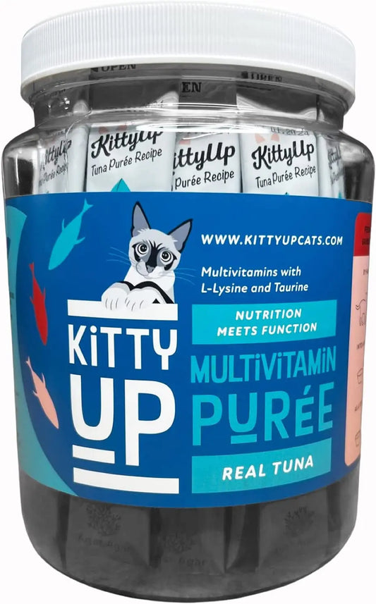 Lickable Cat Treats - Real Tuna Multivitamin Puree with Lysine & Taurine for Indoor Cats | Grain-Free Squeeze Tube (50 Count)