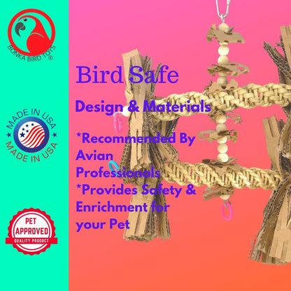 1557 Duo Natural Helix Toy for Parrots, Cockatiels, and Cockatoos
