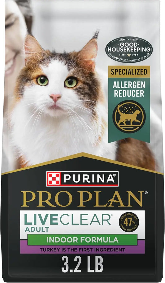 Indoor Cat Food LiveClear Allergen-Reducing Turkey and Rice Formula - 3.2 lb Bag