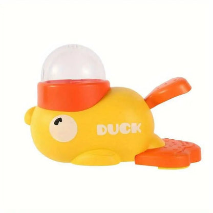 Interactive Duck-Shaped Pet Feeder Toy for Dogs & Cats - Durable Plastic Puzzle Feeder with Orange Beak Foot Design, Battery-Free