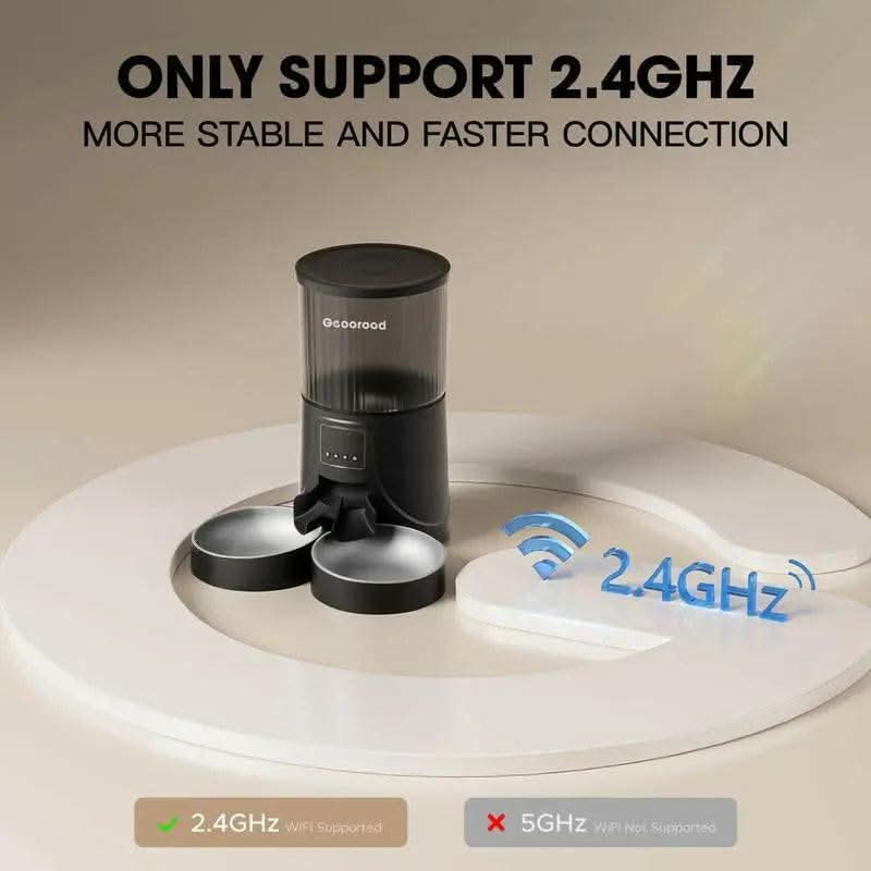 【Geoorood】Automatic Cat Feeder for 2 Cats with Camera | App-Controlled with Real-Time Video Chat | Dual Stainless Steel Bowls | 2.4Ghz Wifi Only | Ideal for Cats & Dogs | 1 Gallon / 135Oz / 4L Capacity!#2