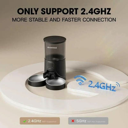 【Geoorood】Automatic Cat Feeder for 2 Cats with Camera | App-Controlled with Real-Time Video Chat | Dual Stainless Steel Bowls | 2.4Ghz Wifi Only | Ideal for Cats & Dogs | 1 Gallon / 135Oz / 4L Capacity!#2
