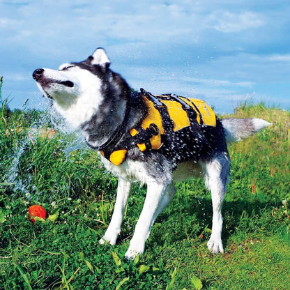 DFD Dog Life Jacket - Adjustable Safety Vest with Reflective Trim and Durable Grab Handle - Enhanced Flotation for Small Dogs - Red