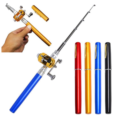 1M/1.2M/1.4M/1.6Mportable Pocket Telescopic Mini Pen Fishing Rod Pole Ice Fishing Rod Foldable Small Fishing Rod for Fishinggear