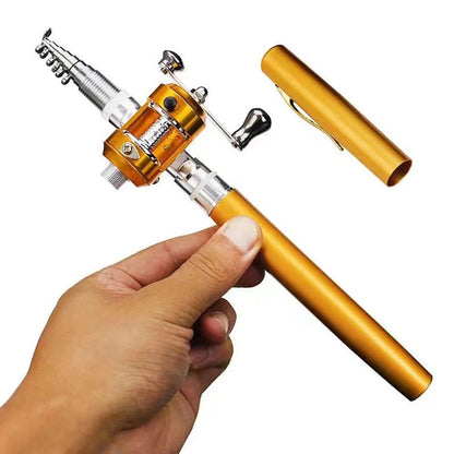 1M/1.2M/1.4M/1.6Mportable Pocket Telescopic Mini Pen Fishing Rod Pole Ice Fishing Rod Foldable Small Fishing Rod for Fishinggear