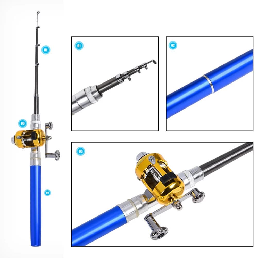 1M/1.2M/1.4M/1.6Mportable Pocket Telescopic Mini Pen Fishing Rod Pole Ice Fishing Rod Foldable Small Fishing Rod for Fishinggear
